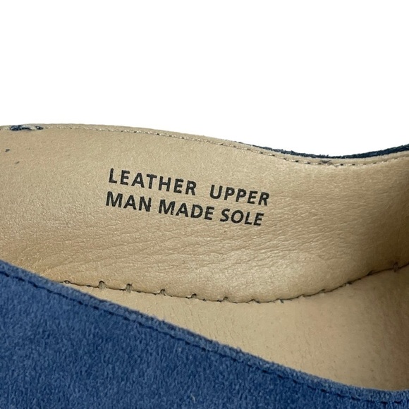 FABIOLAS PEEP TOE BLUE LEATHER SLINGBACK JUTE WRAPPED WEDGE ESPADRILLE SANDAL - Picture 12 of 12